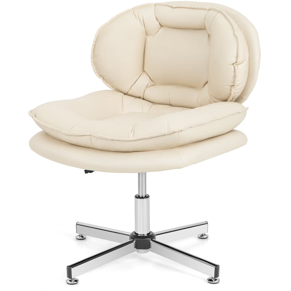 Costway Beige Padded Office Chair Image 3