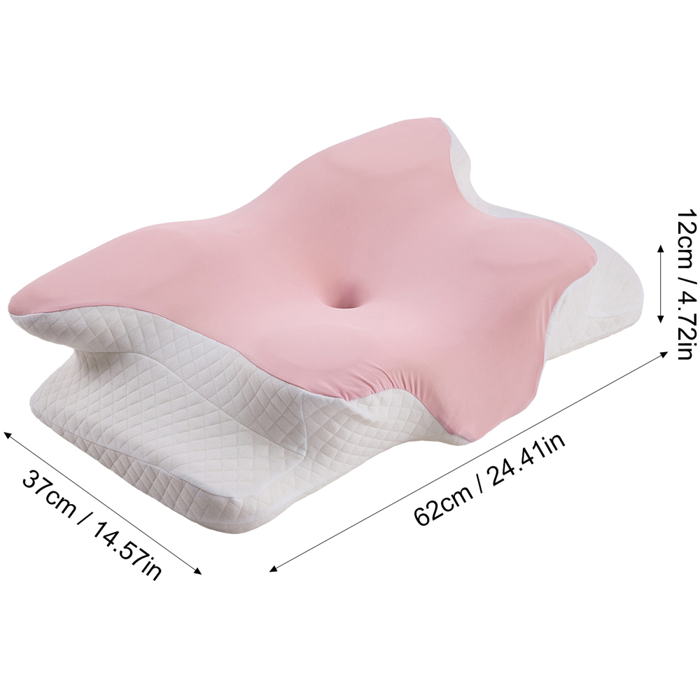 Living and Home Pink and White Butterfly Memory Foam Pillow 62 x 37cm Image 8