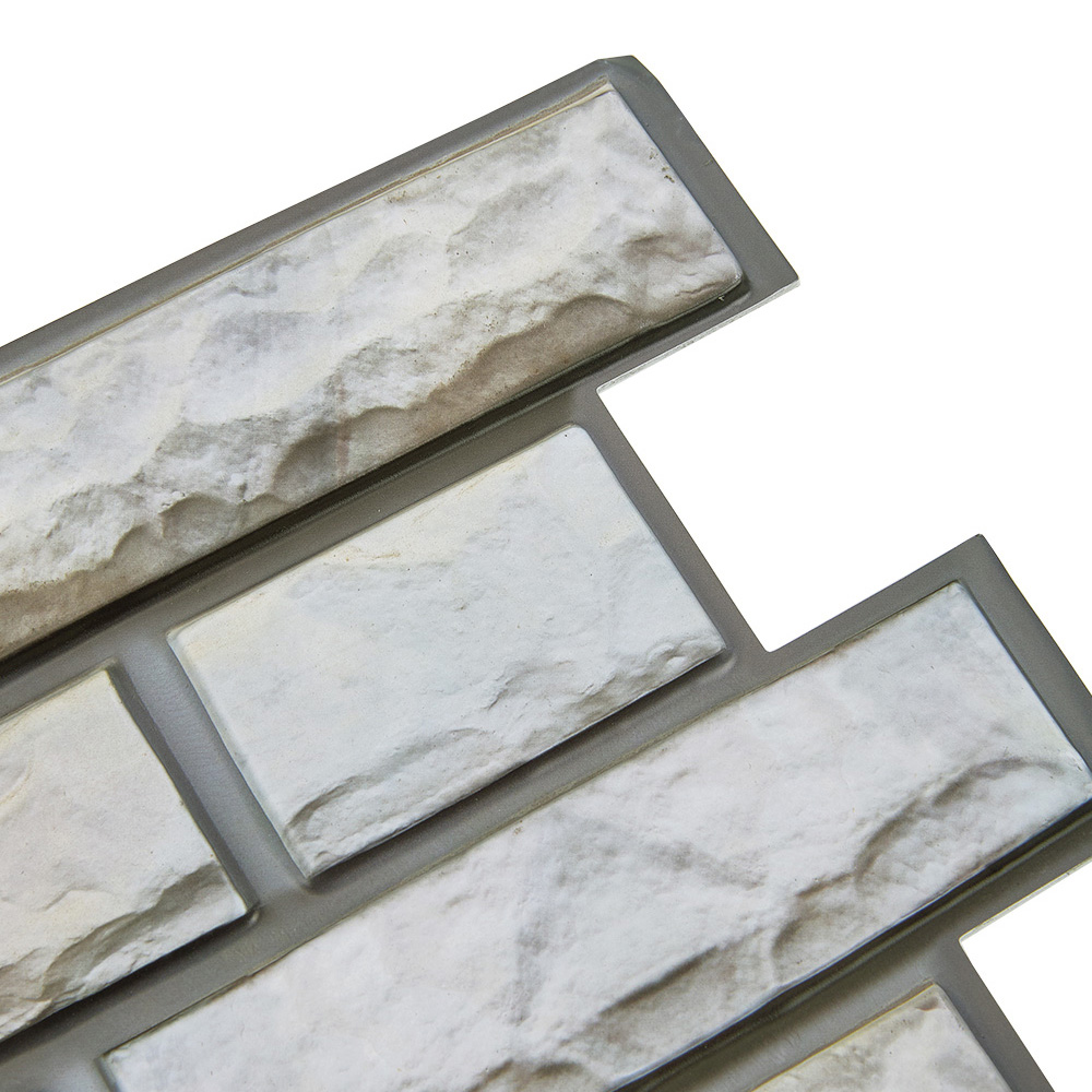 Living and Home Brick Effect Beige and Light Grey Self Adhesive Wall Sticker 10 Pack Image 5