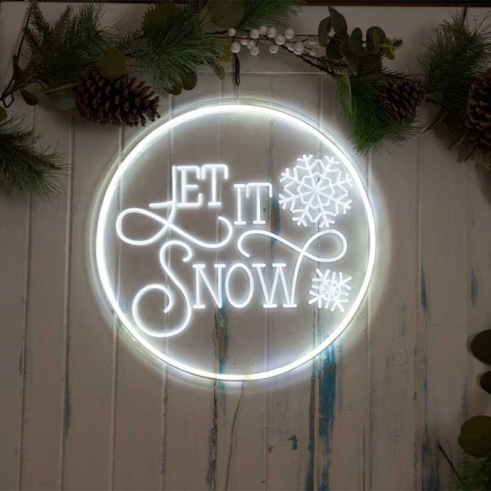 Samuel Alexander 100 Cold White LED Let it Snow USB Powered Christmas Neon Sign 40cm Image 3