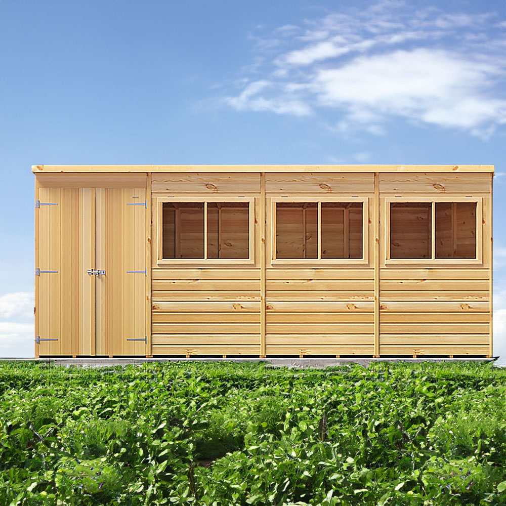Shire 16 x 6ft Shiplap Pent Garden Storage Shed Image 4