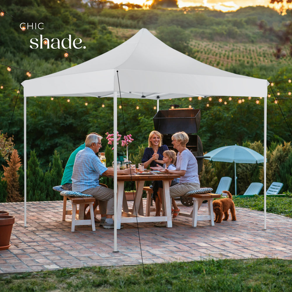 tectake Olivia 3 x 3m White Aluminium Frame Gazebo with 4 Aide Panels Image 8