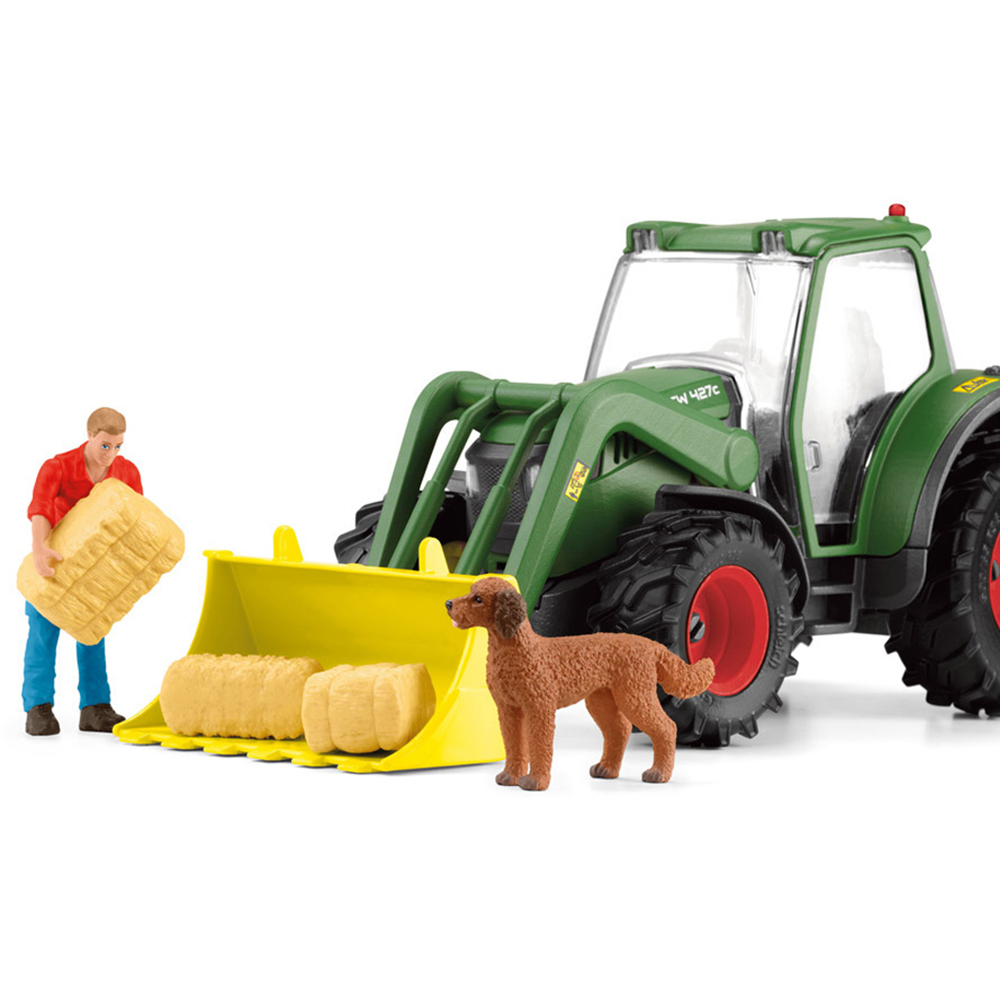 Schleich Farm World Tractor with Trailer Toy Playset Image 2