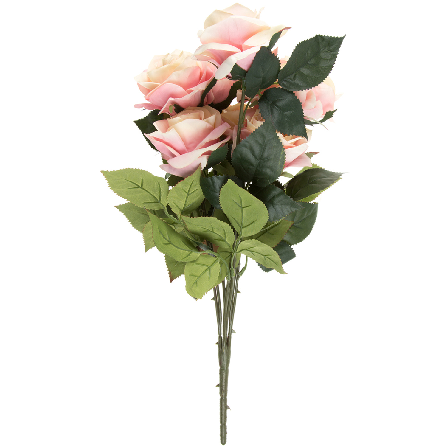 Blush Pink Rose Artificial Flower Bunch Image