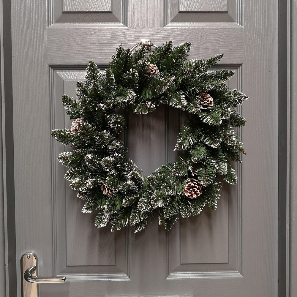 Premier Rocky Mountain Snow Tipped Christmas Wreath 50cm Image 7
