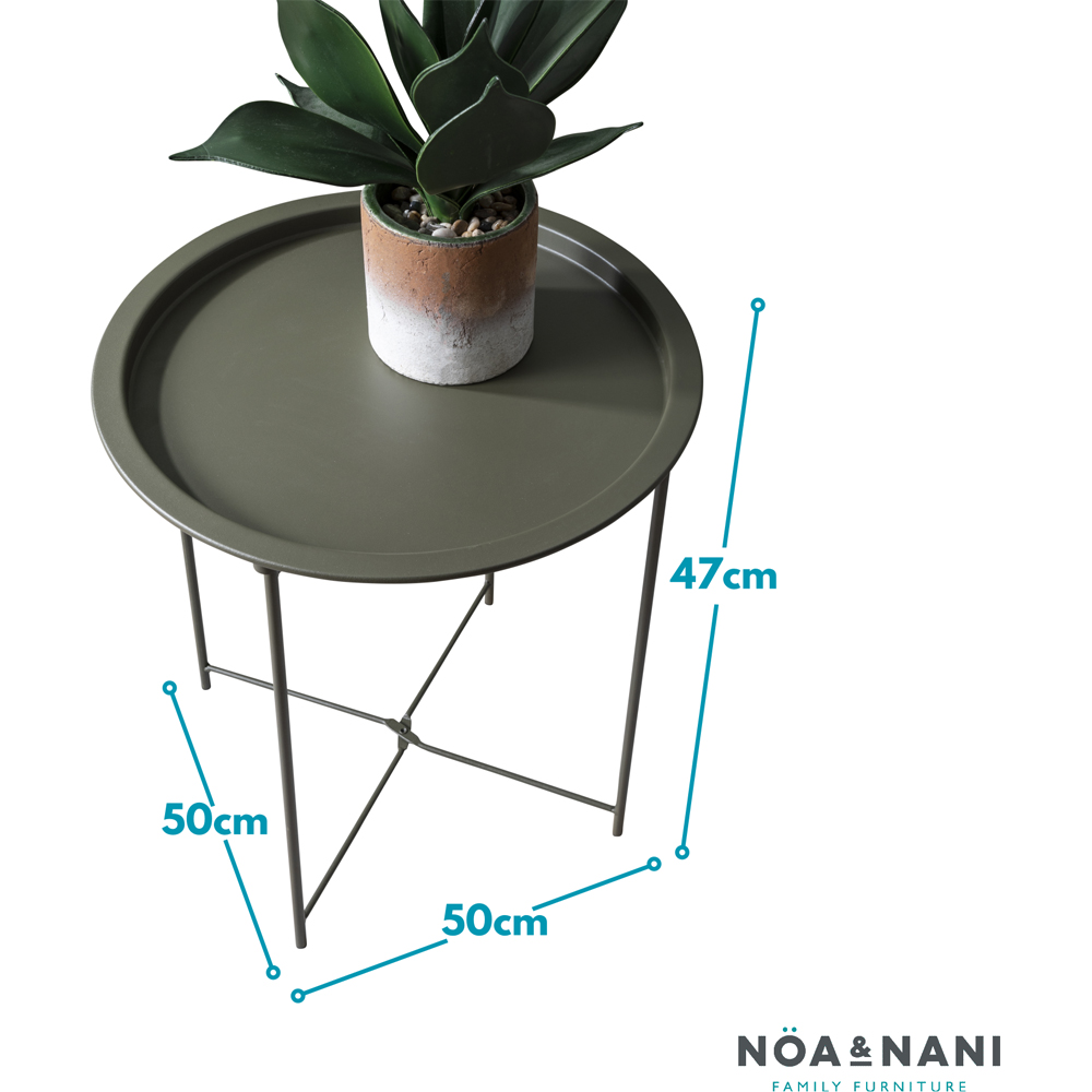 Noa and Nani Olive Green Round Metal Side Table Image 6
