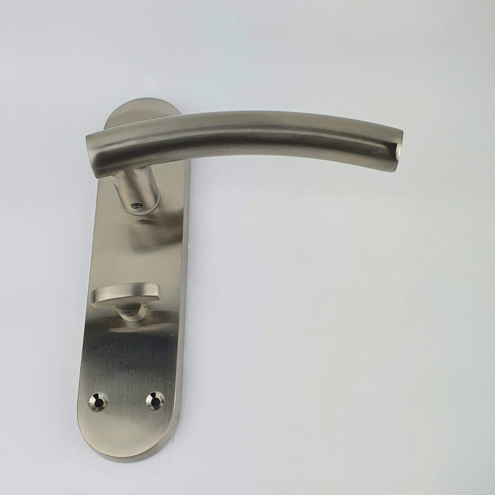 Golden Grace Satin Stainless Steel Arched T-Bar Bathroom Door Handle Set 180 x 45mm Image 2