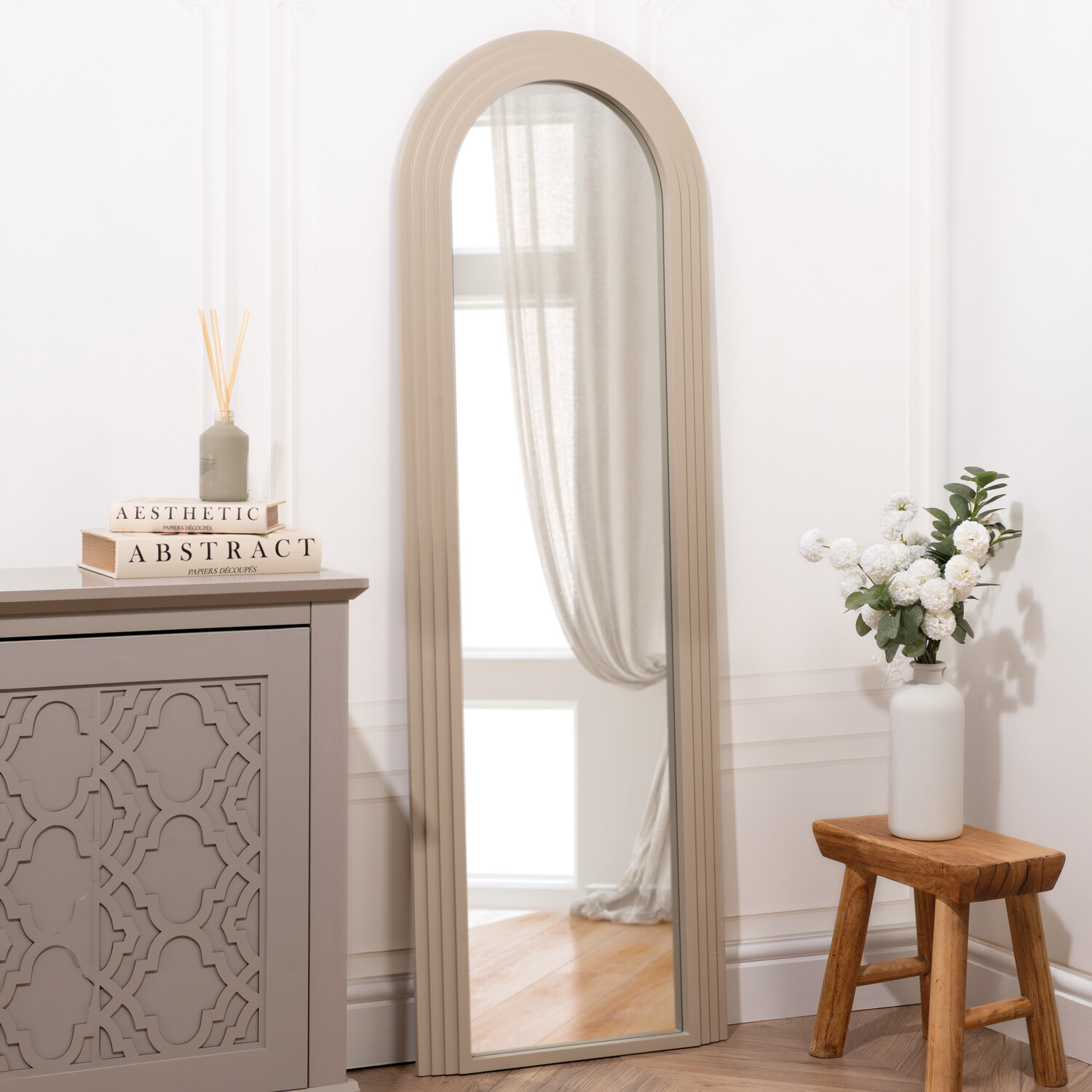 Evie Arch Lean To Mirror Beige Image 2