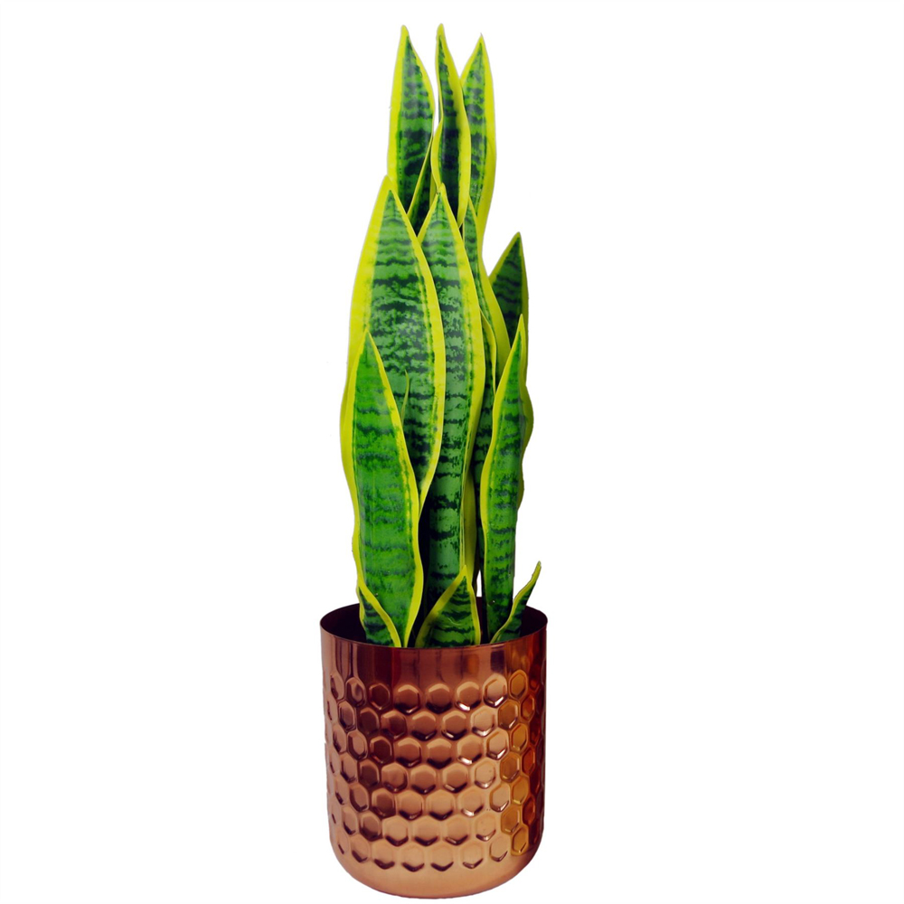 Leaf Copper Metal Honeycomb Planter 18 x 15.5cm Image 2