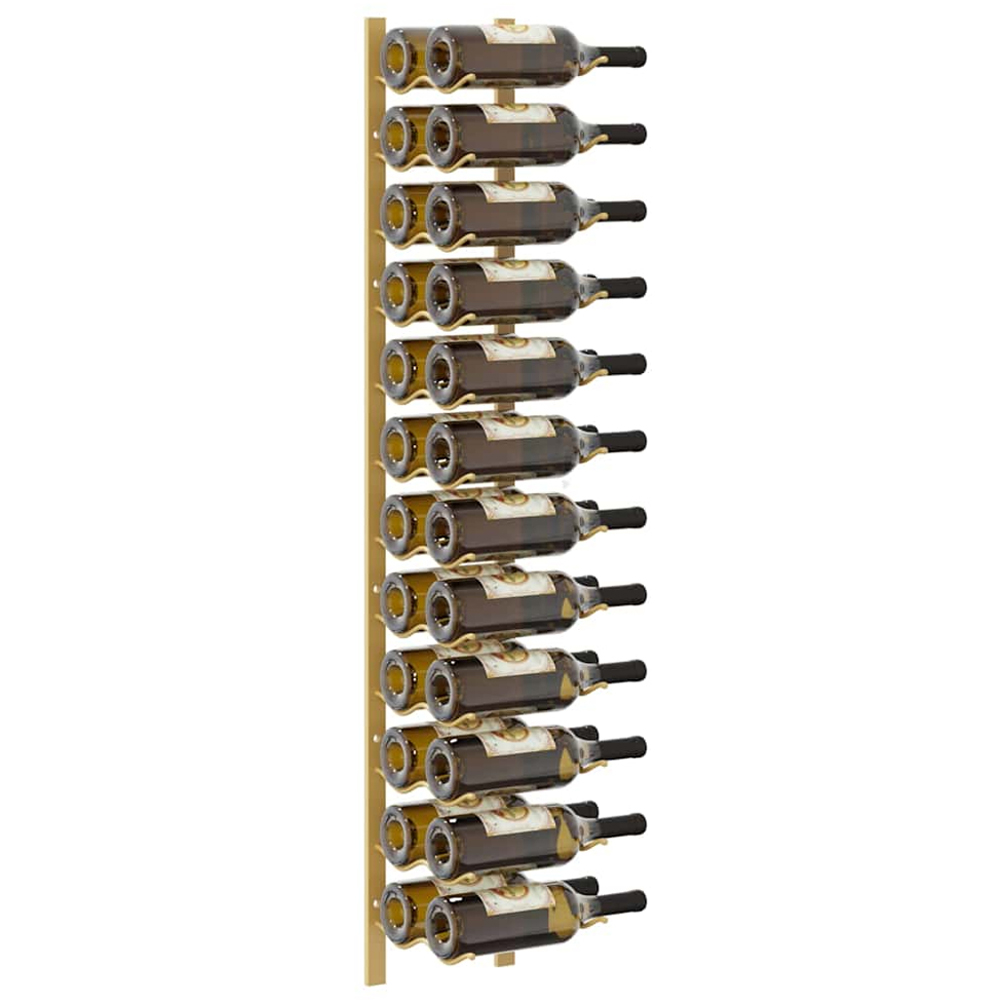 vidaXL 24 Bottle Gold Wall Mounted Wine Rack Image 3