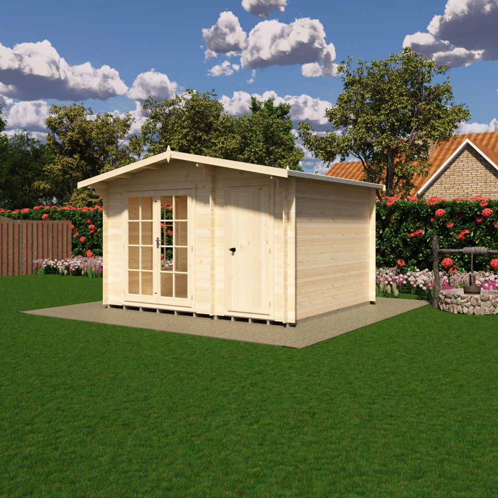 Shire Bourne 12 x 10ft Dual-Purpose Apex Garden Log Cabin with Integral Storage Image 2
