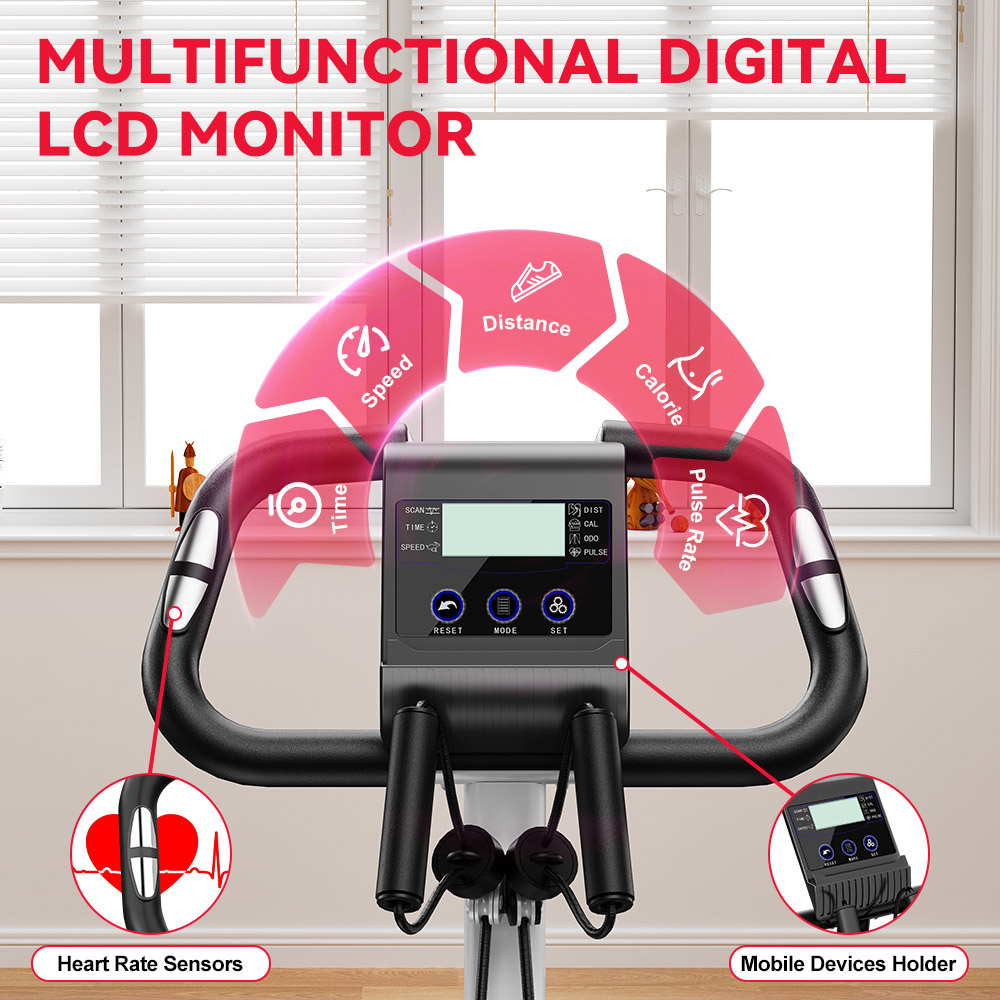 Rattrix White Magnetic Resistance Foldable Exercise Bike Image 4