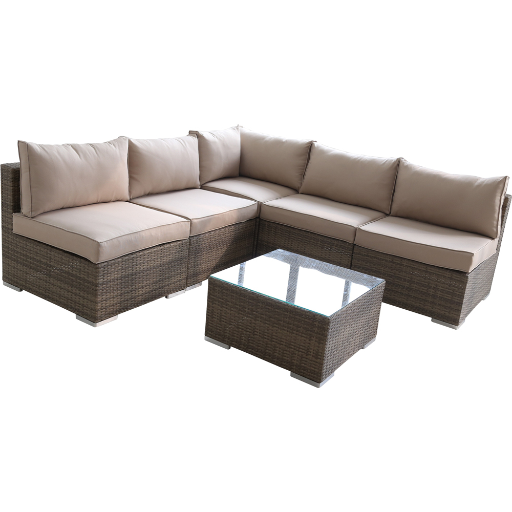 Furniture One 6 Seater Yellow Garden Corner Sofa Set Image 3