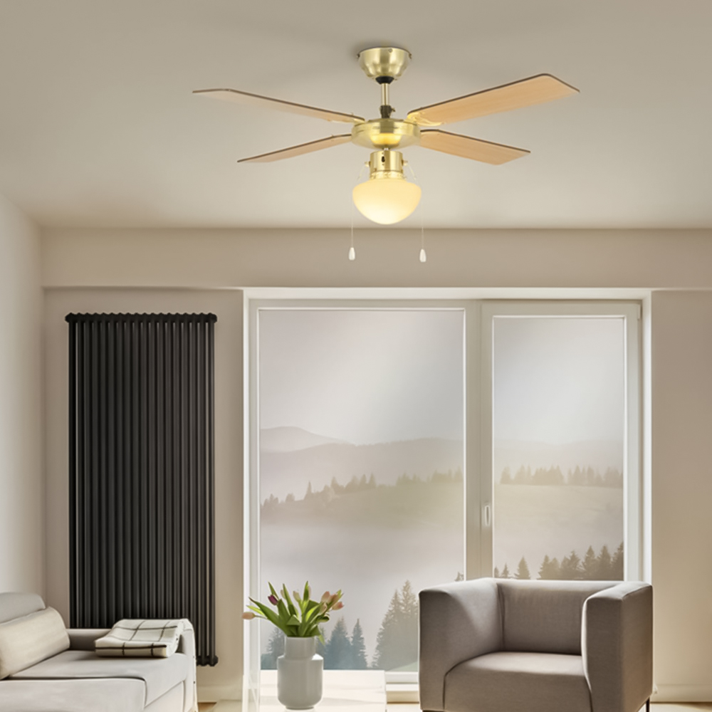 EGLO Fortaleza Bronze and Wood Ceiling Fan Image 2