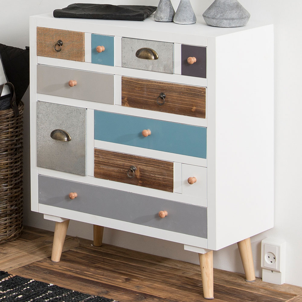 Florence Thais 11 Drawer White Chest of Drawers Image 1