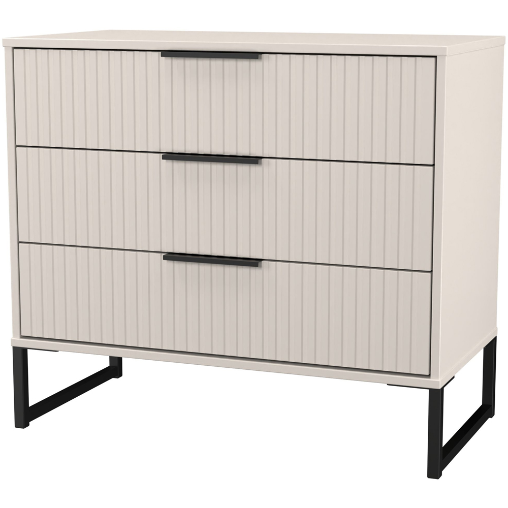 Crowndale Fluted 3 Drawer Kashmir Matt Chest of Drawers Ready Assembled Image 4