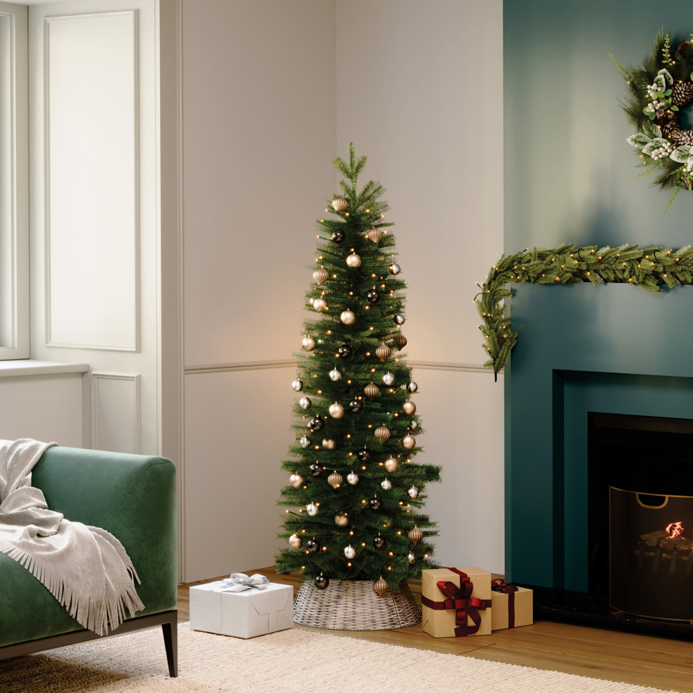 Charles Bentley Grey Wicker Medium Christmas Tree Skirt 25cm Image 5