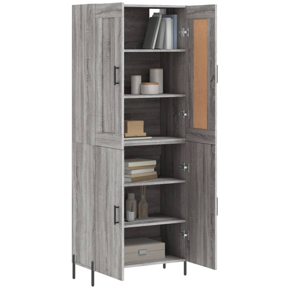 vidaXL 4 Door Grey Sonoma Highboard Image 3