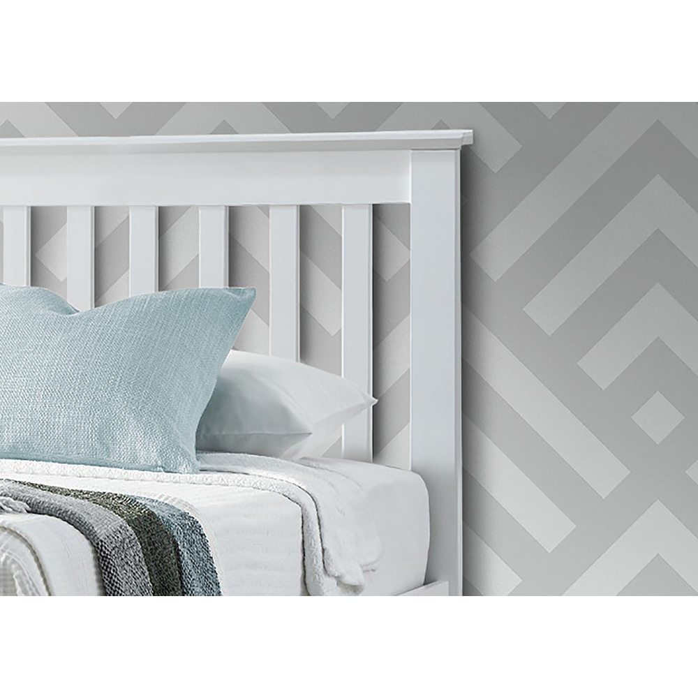 Francis Single White Wooden Ottoman Bed Frame Image 4