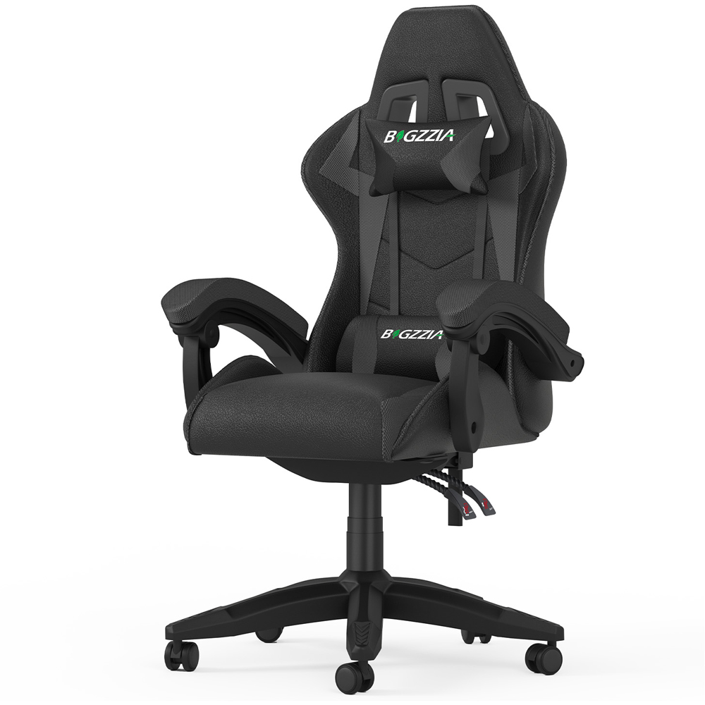 Rattrix Black PU Leather Reclining High Back Gaming Chair with Headrest and Lumbar Support Image 2