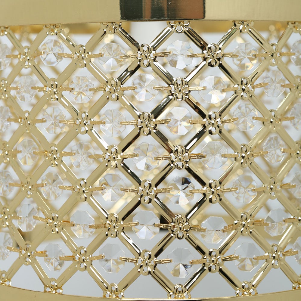 Kliving Horsham Gold Shiny Metal and Acrylic Beads Easy Fit Pendant Shade Image 3