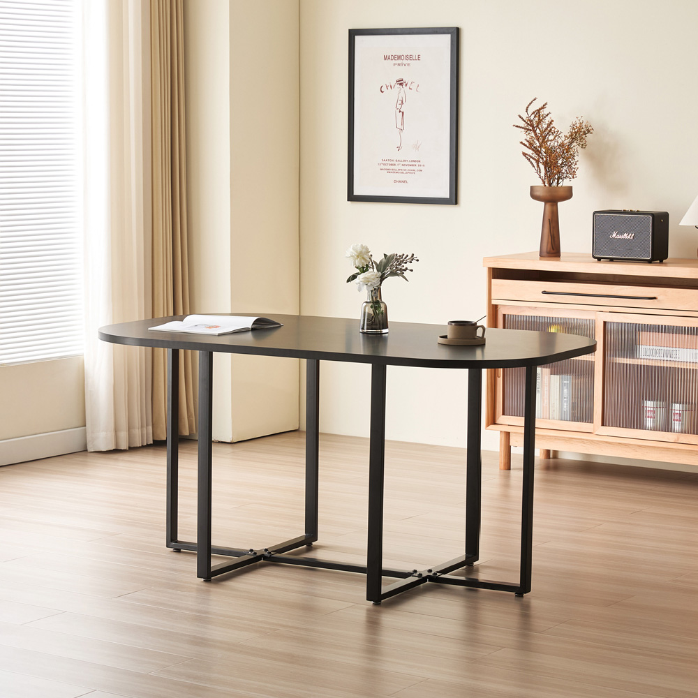 Comfy Living 6 Seater Dining Set Black Image 5