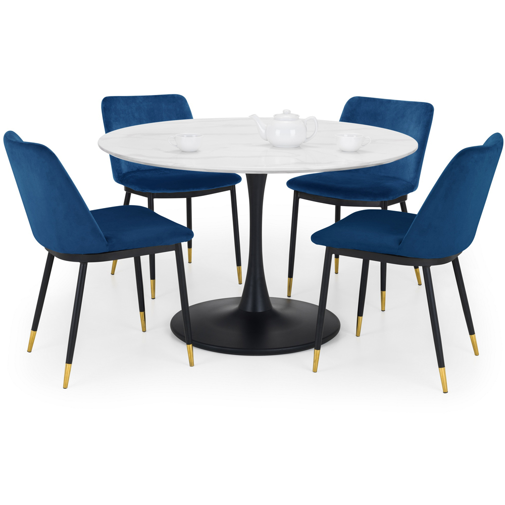 Julian Bowen Delaunay Set of 2 Blue Dining Chair Image 7