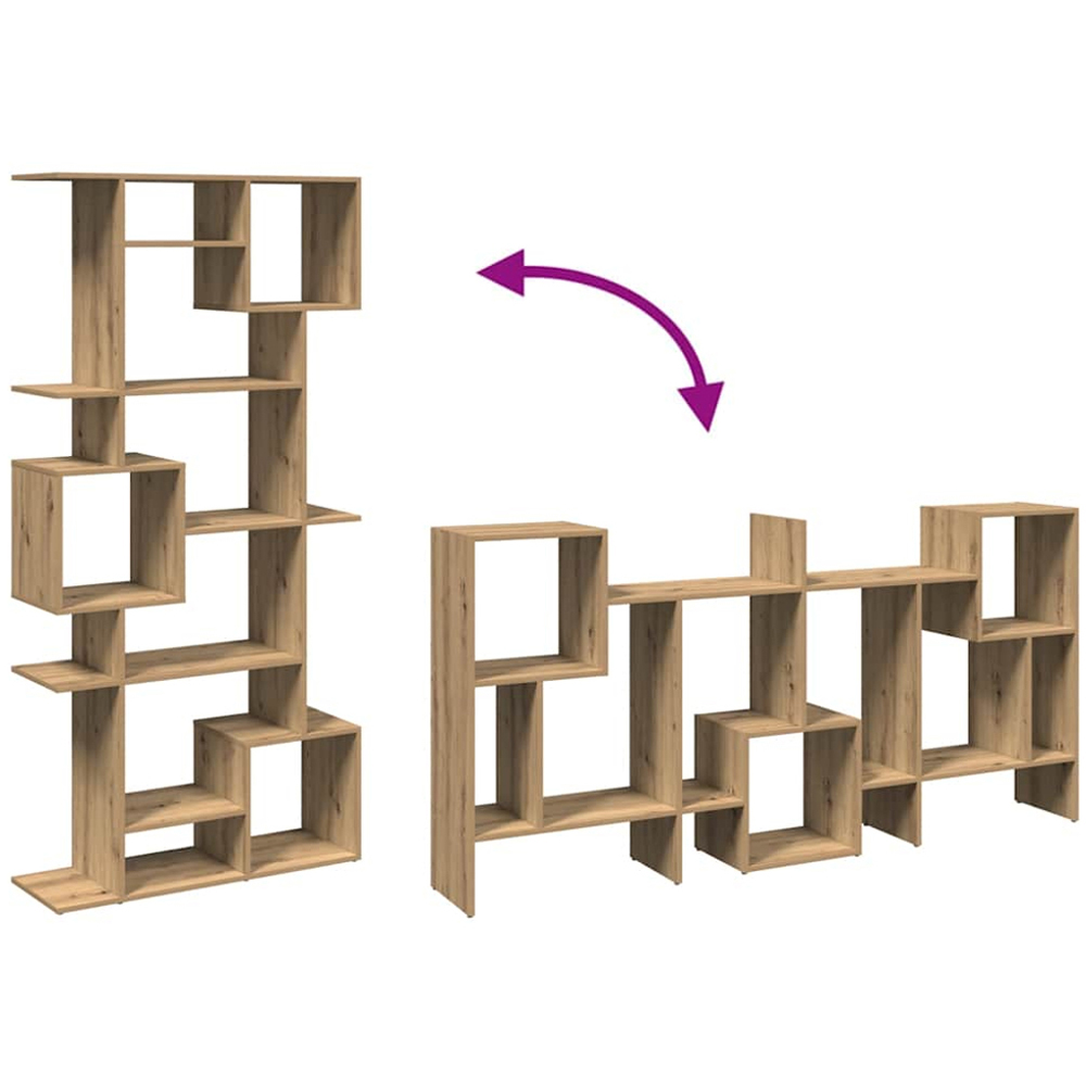 vidaXL 9 Shelf Artisian Oak Bookcase Image 6