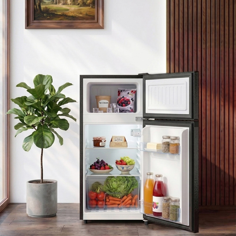 Airoa EK110058 Black 70L Freestanding Top Freezer Fridge with Dual Zones Image 7
