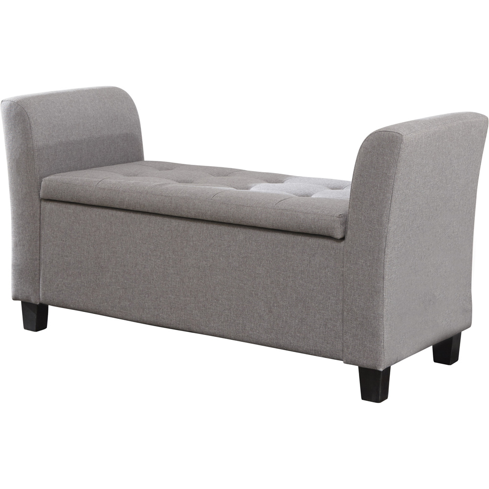 GFW Verona Grey Upholstered Window Seat Image 2