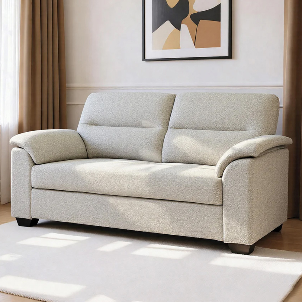 HGD Tivoli 2 Seater Oatmeal Woven Boucle Pull-Out Sofa Bed Image 1