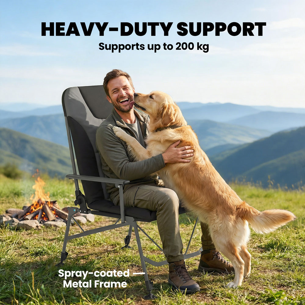 Outsunny Black Reclining Camping Chair Image 8