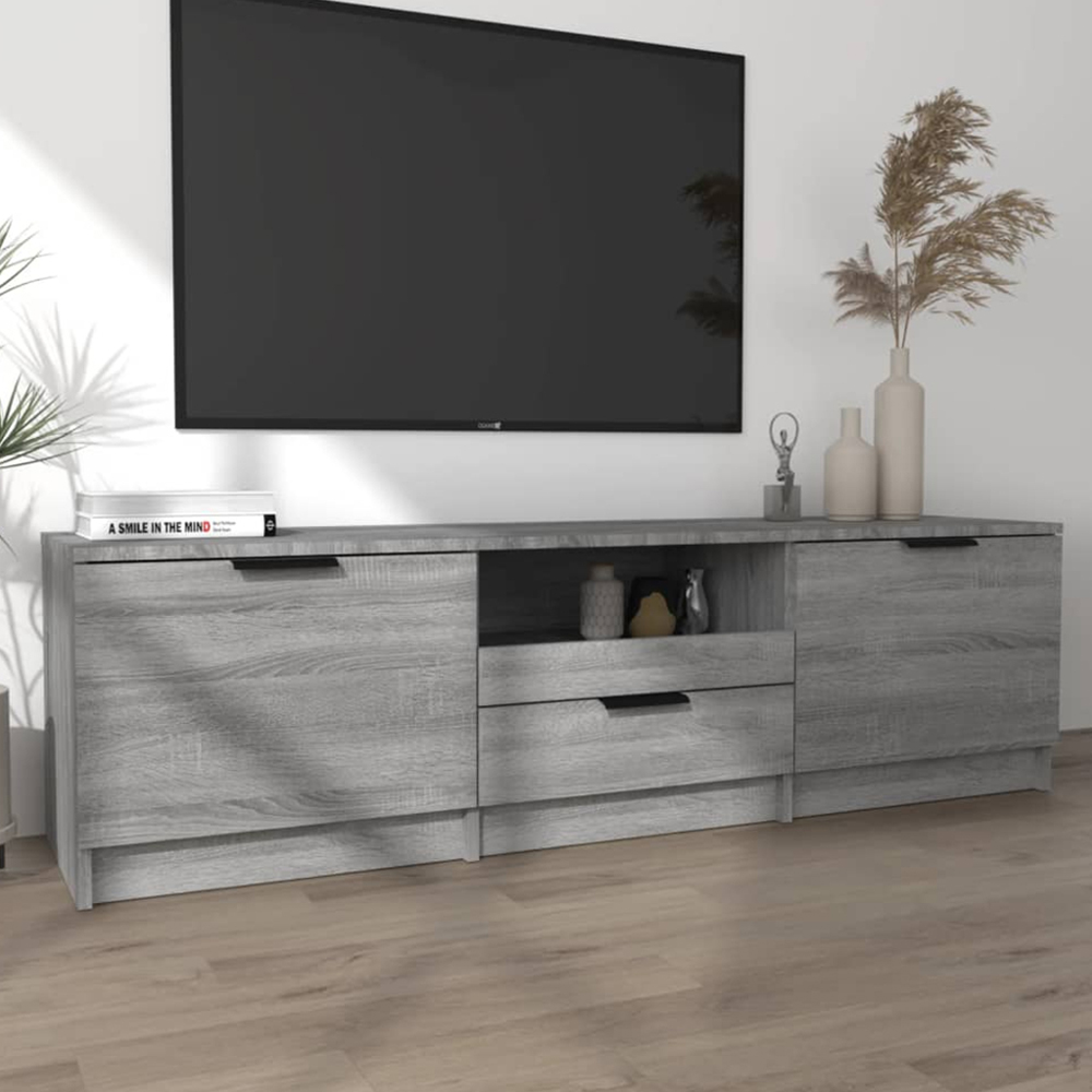 vidaXL 2 Door Single Drawer Single Shelf Grey Sonoma TV Cabinet Image 1