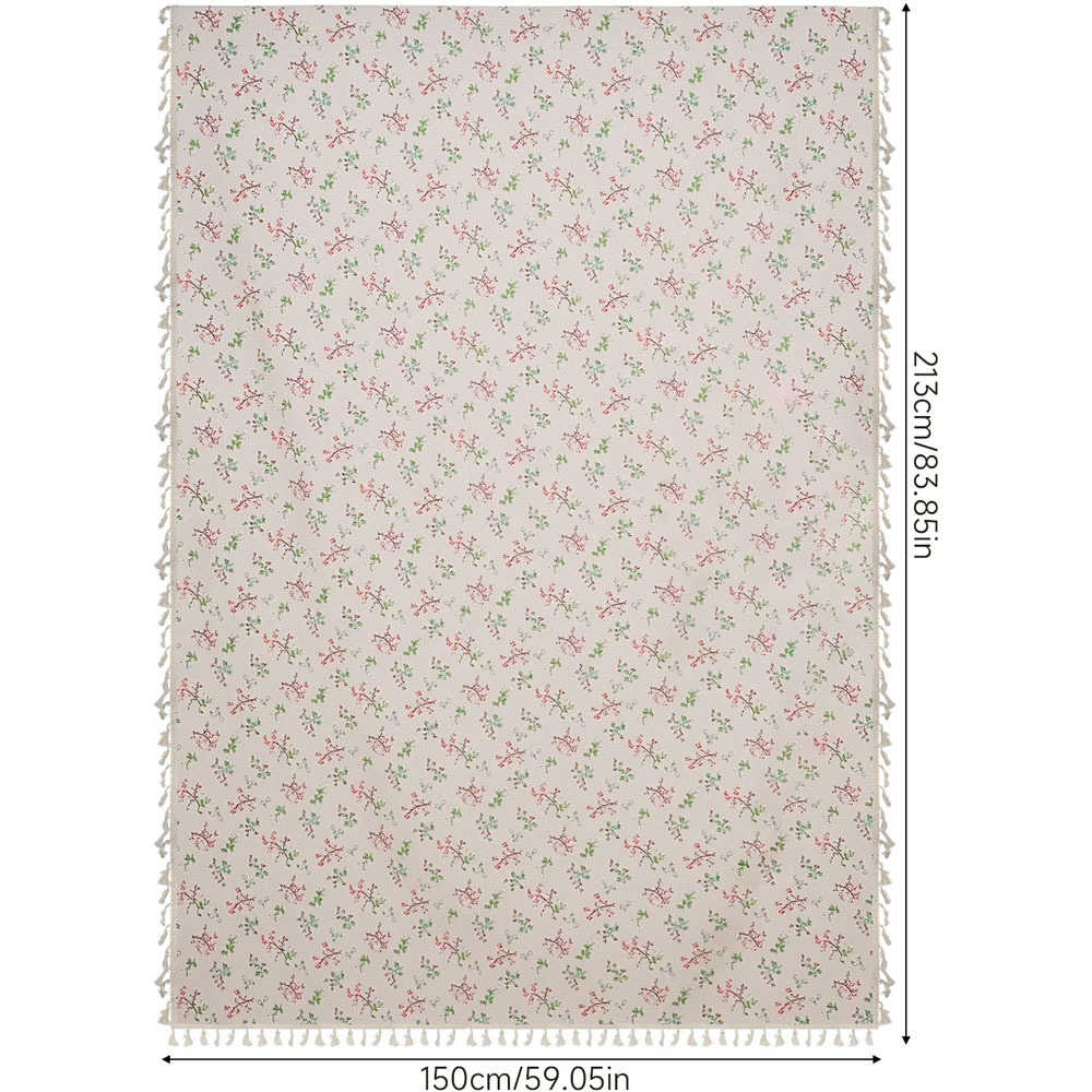 Living and Home Beige Bohemian Botanical Print Semi Sheer Curtain 213 x 150cm Image 9