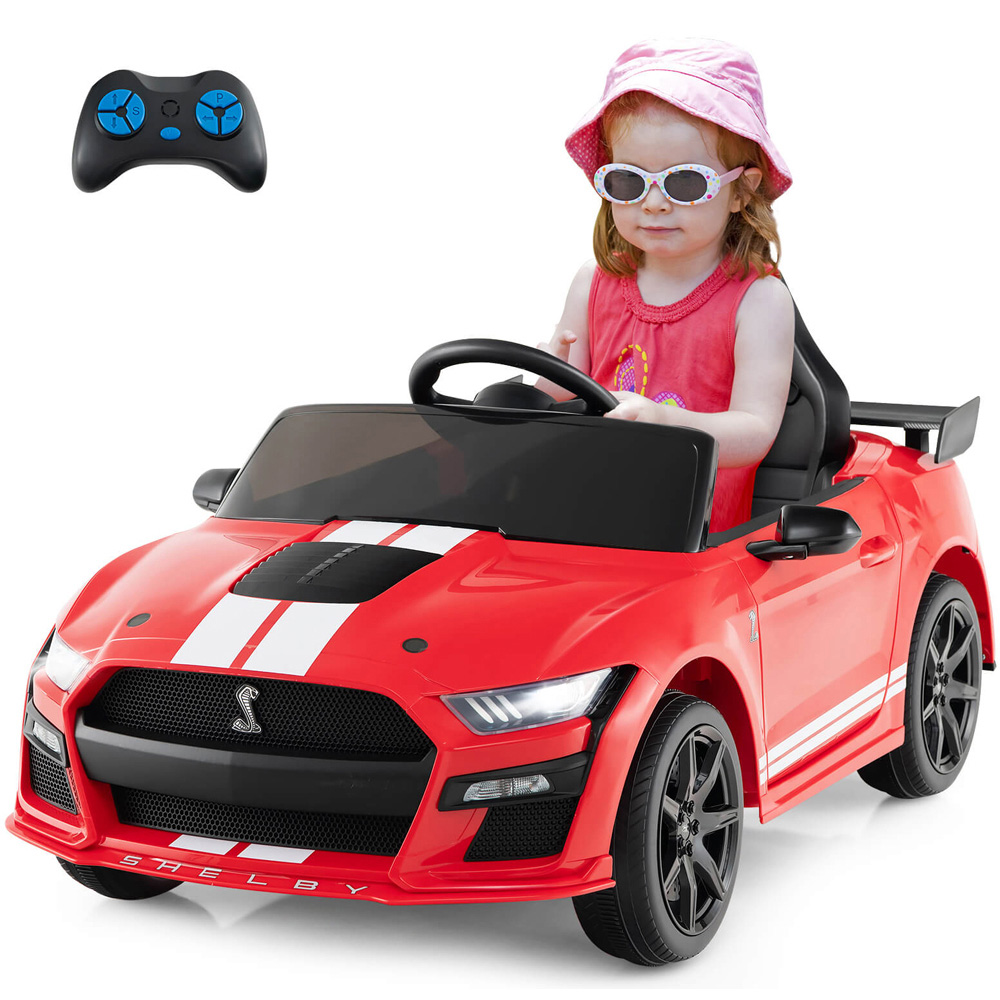 Costway Kids Red Licensed Ford Mustang Shelby GT500 Electric Ride On Car 12V Image 2