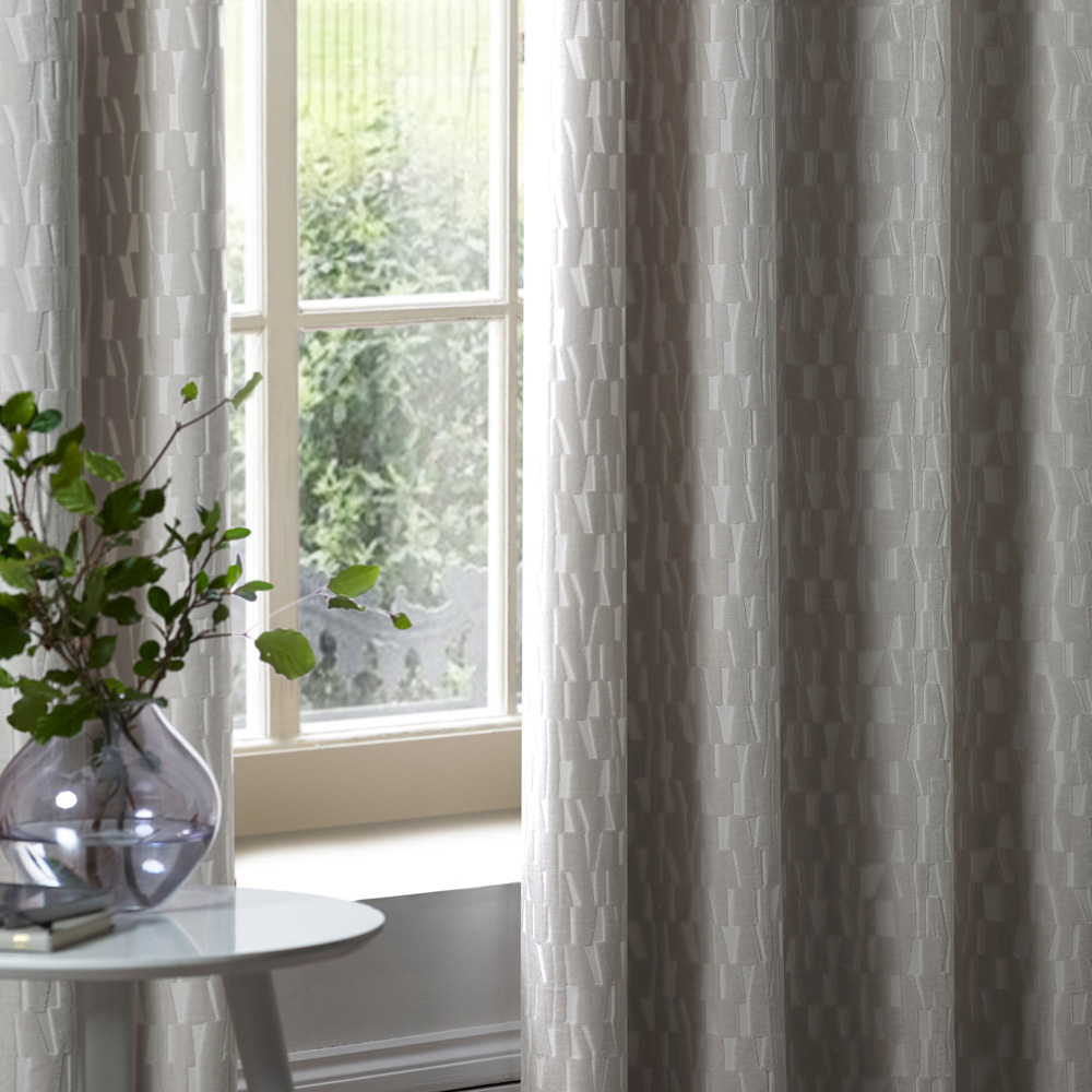 Paoletti Manhattan Silver Fully Lined Velvet Eyelet Curtains 117 x 137cm Image 4
