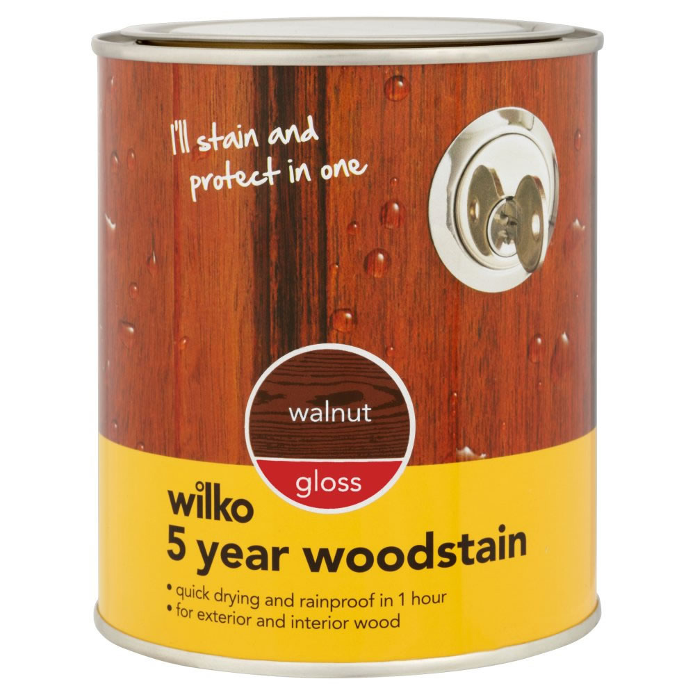 Wilko 5 Year Walnut Gloss Woodstain 750ml Image 2