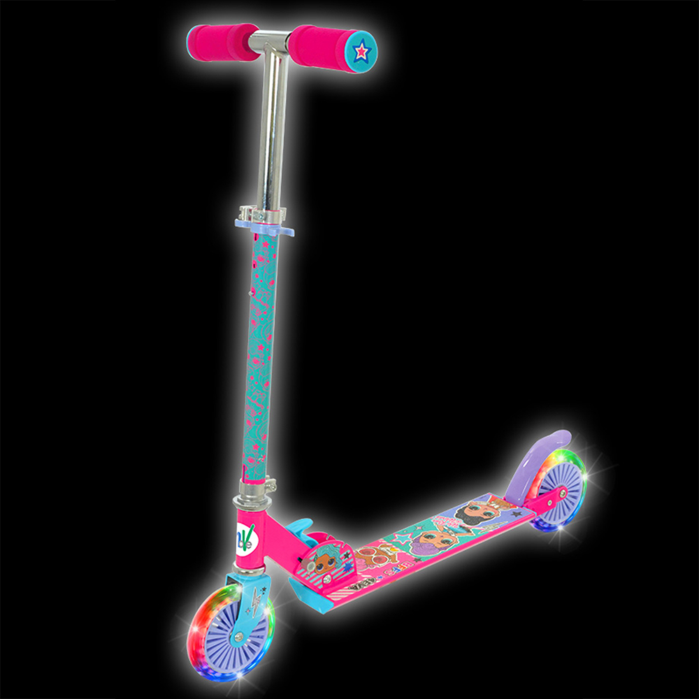 LOL Surprise Foldable Height Adjustable Kids Inline Scooter with Light Up Wheels Image 9