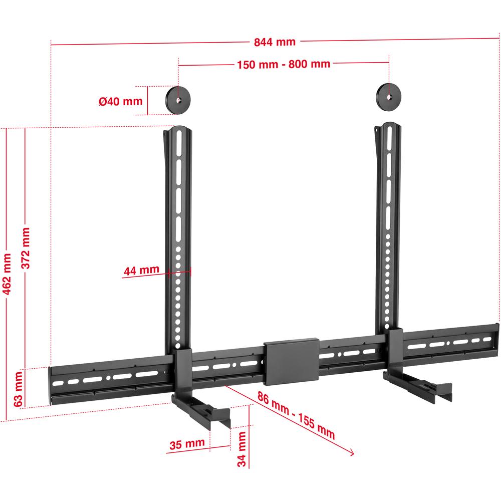 TTAP Black Soundbar Speaker TV Bracket Image 8