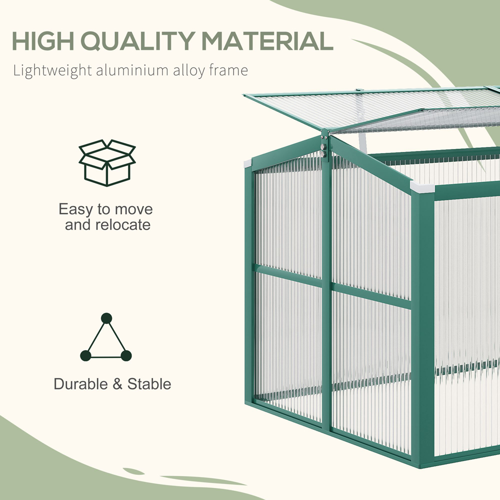 Outsunny Clear Polycarbonate 4.2 x 2.2ft Greenhouse Image 5