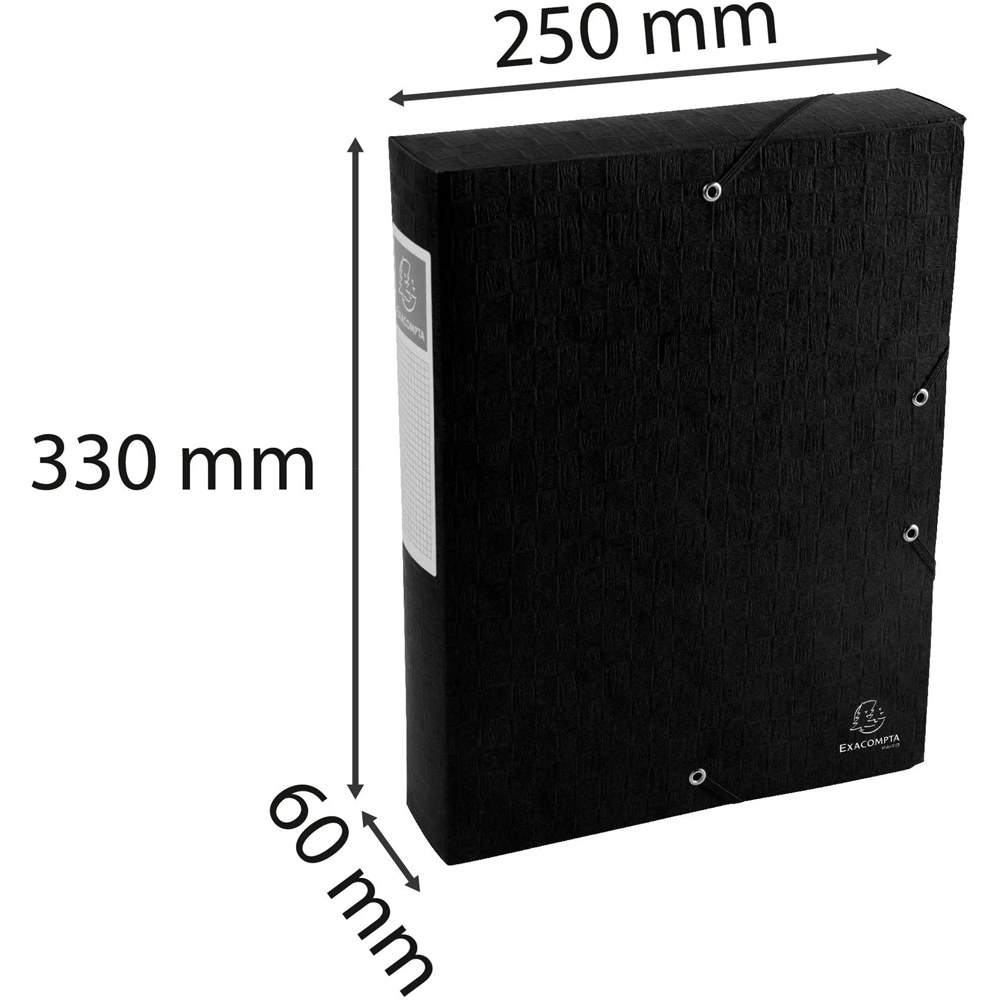 Exacompta Scotten Black Elasticated Filing Box with 60mm Spine 10 Pack Image 6