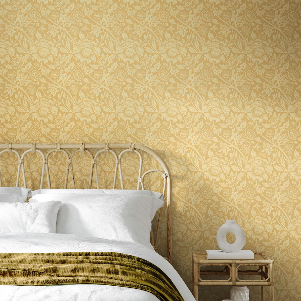Hoopla Walls Elegance Damask Trail Gold Wallpaper Image 2