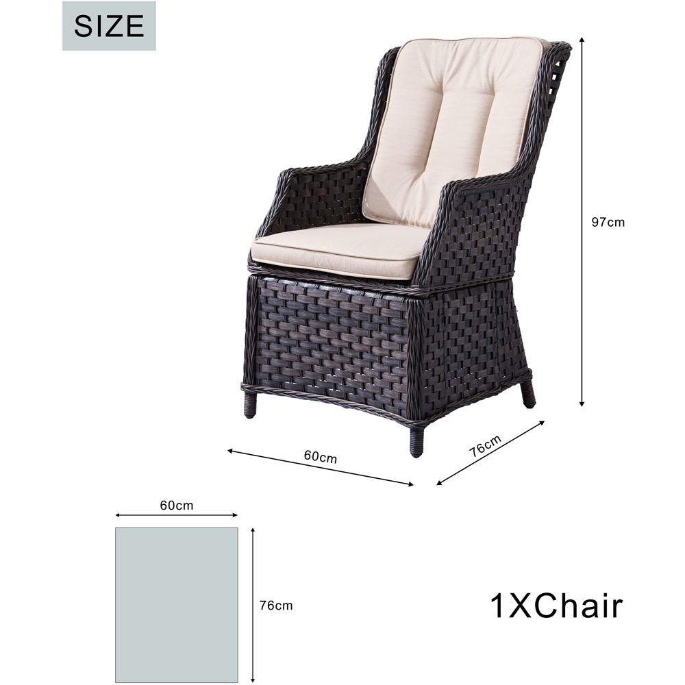 Direct Wicker Set of 2 Garden Detachable Aluminium Rattan Chair Image 8