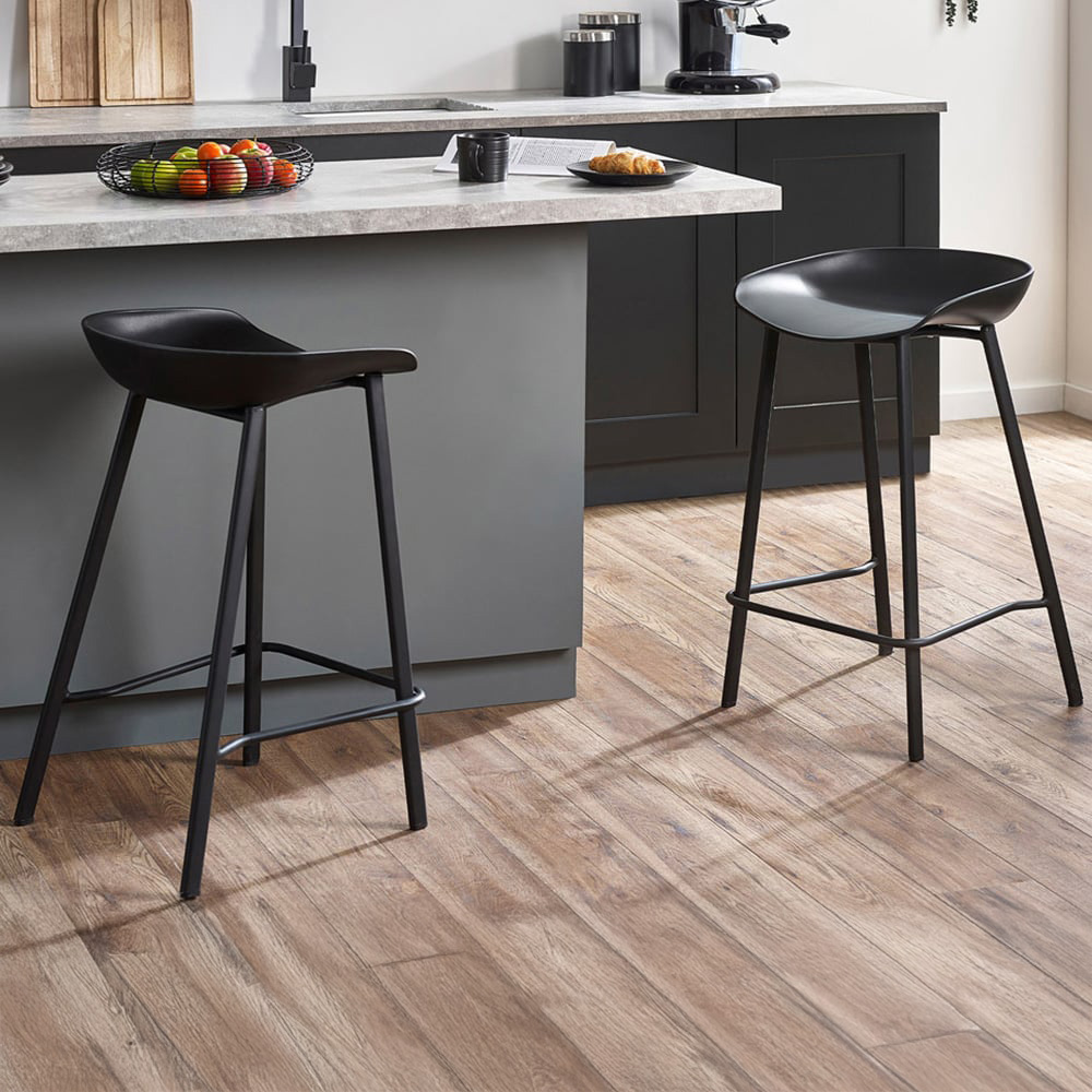 Julian Bowen Renzo Black Bar Stool Set of 2 Image 1