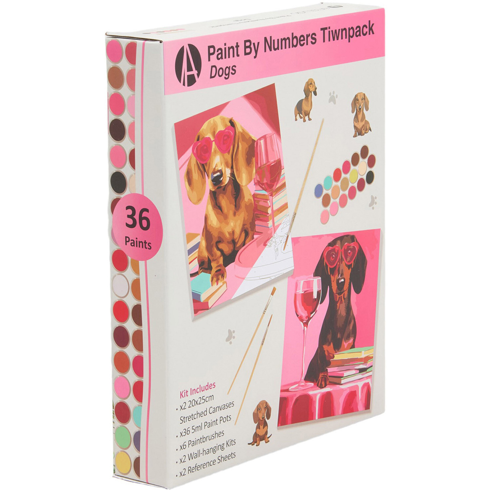Pack of 2 Dogs Paint by Numbers Image 2