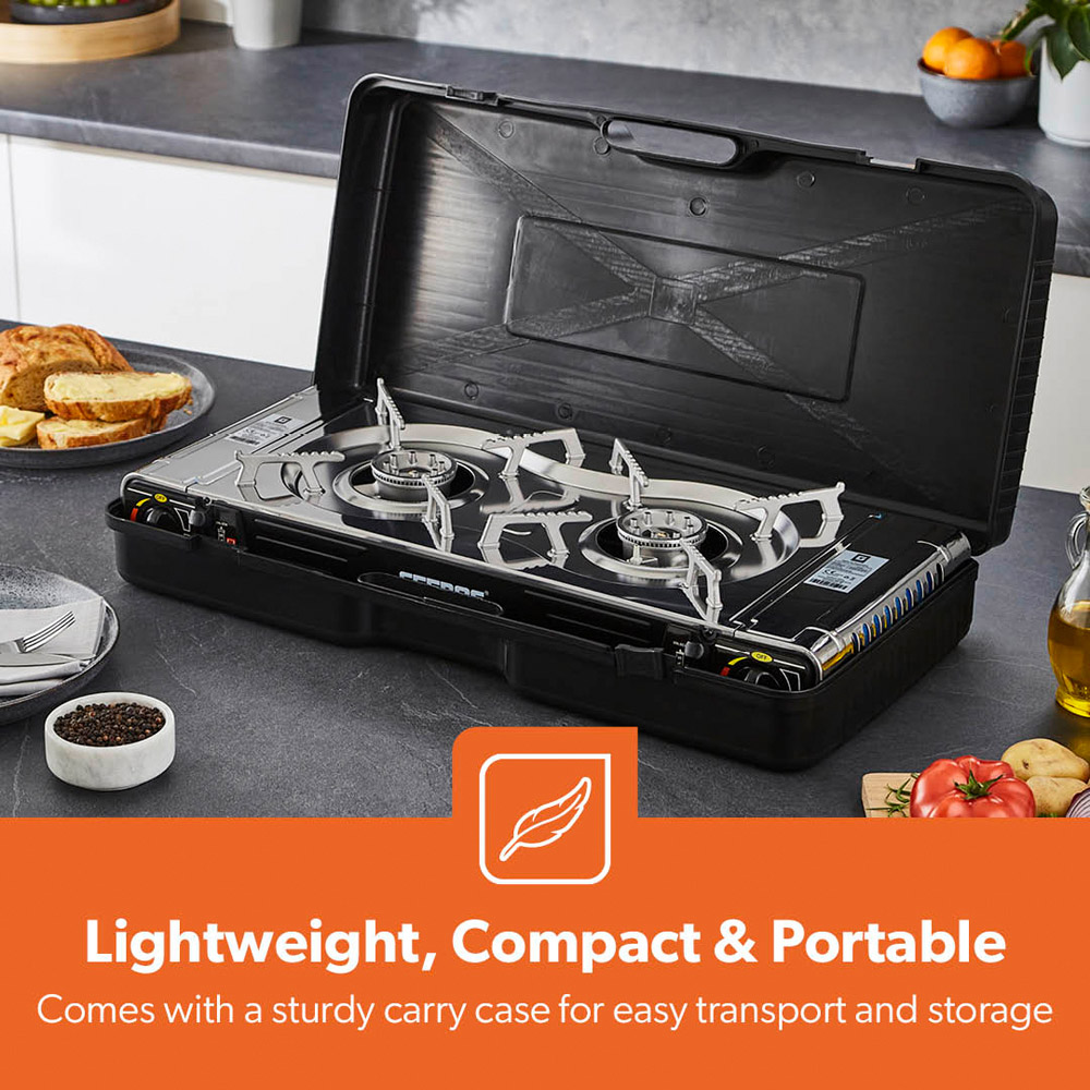 Geepas Double Burner Portable Camping Stove with Carry Case Image 4
