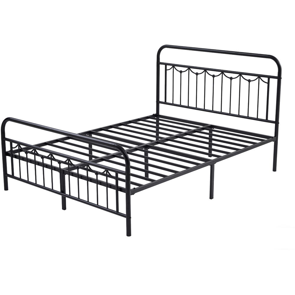 Brooklyn Frankie King Size Black Metal Bed Frame with Headboard and Footboard Image 2