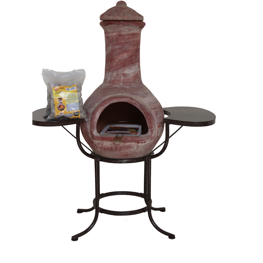 Gardeco BBO-C8C.02 Grill Lava Stones and Cradle Mexican Chiminea BBQ Bundle Image 3