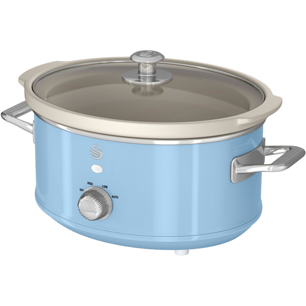 Swan Retro Blue 3.5L Slow Cooker Image 1