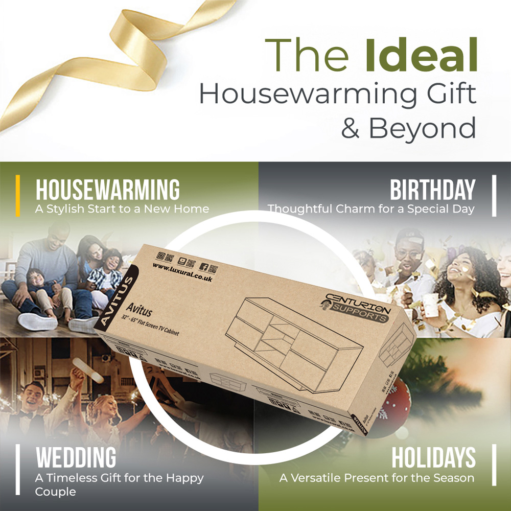 Centurion Supports Avitus 4 Drawer 3 Shelf Premium High Gloss White TV Unit Image 6